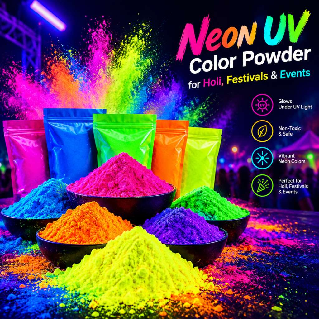Neon UV Color Powder for Holi, Festivals & Events