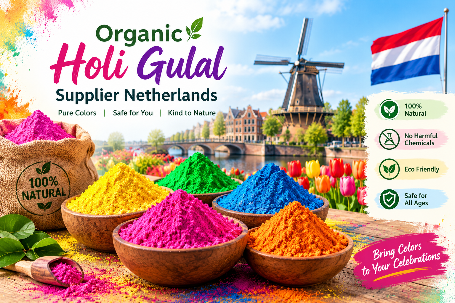 Organic Holi Gulal Supplier Netherlands
